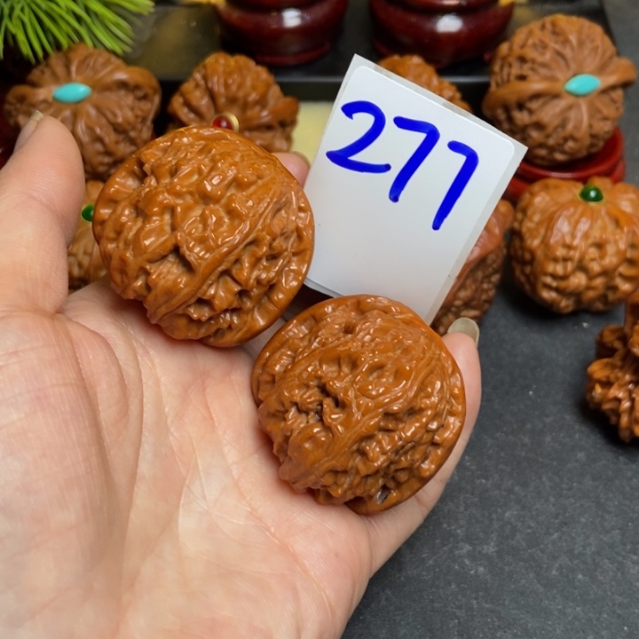 文玩核桃把件38白狮子277