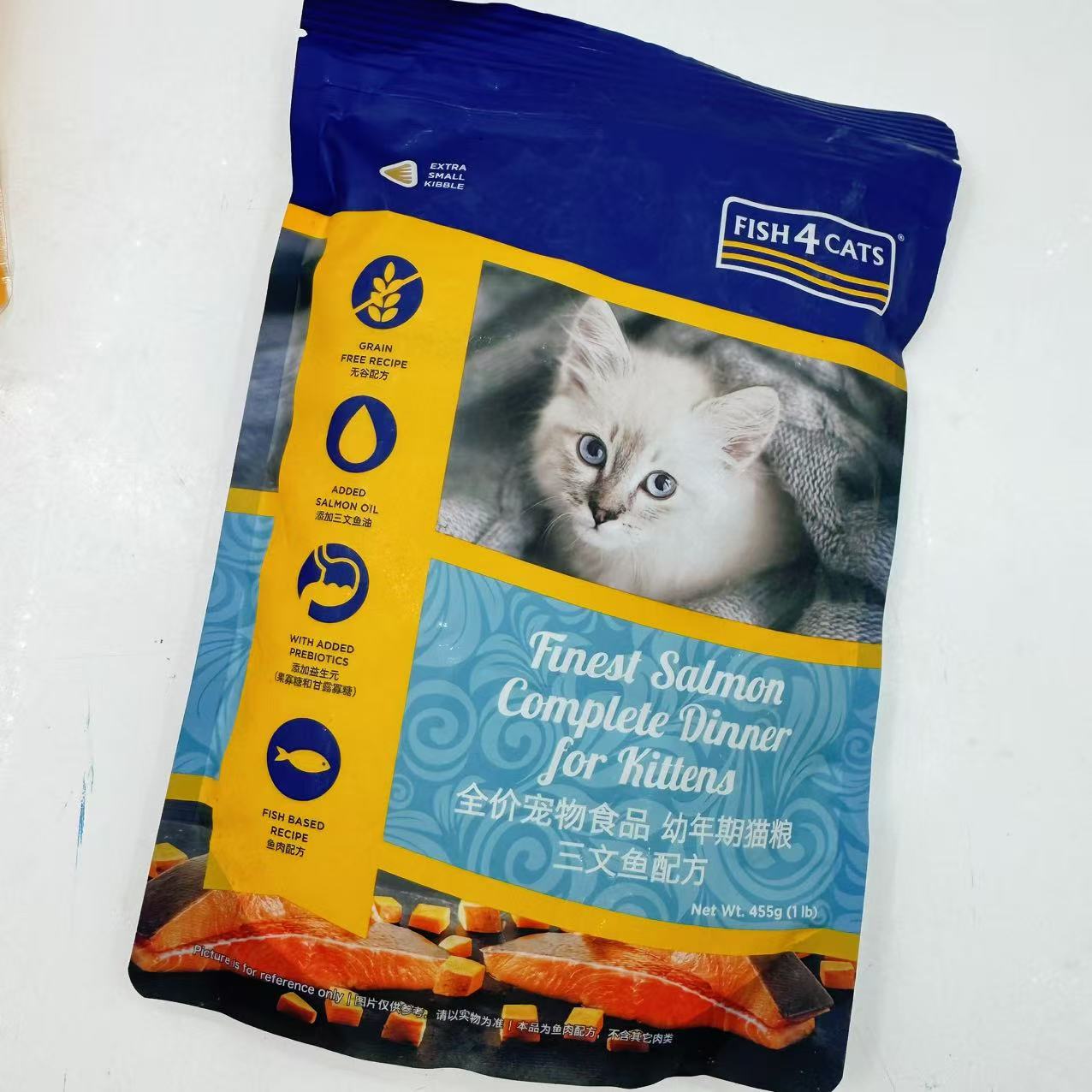 【临期25.12月】FISH4CATS幼年期猫粮三文鱼配方455g