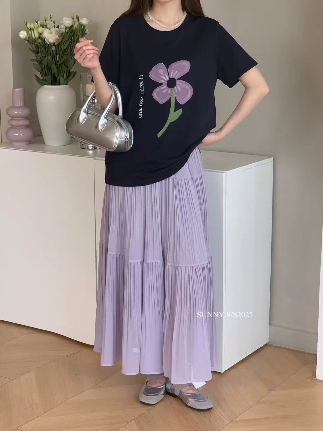 【贝希】花朵印花字母T1137