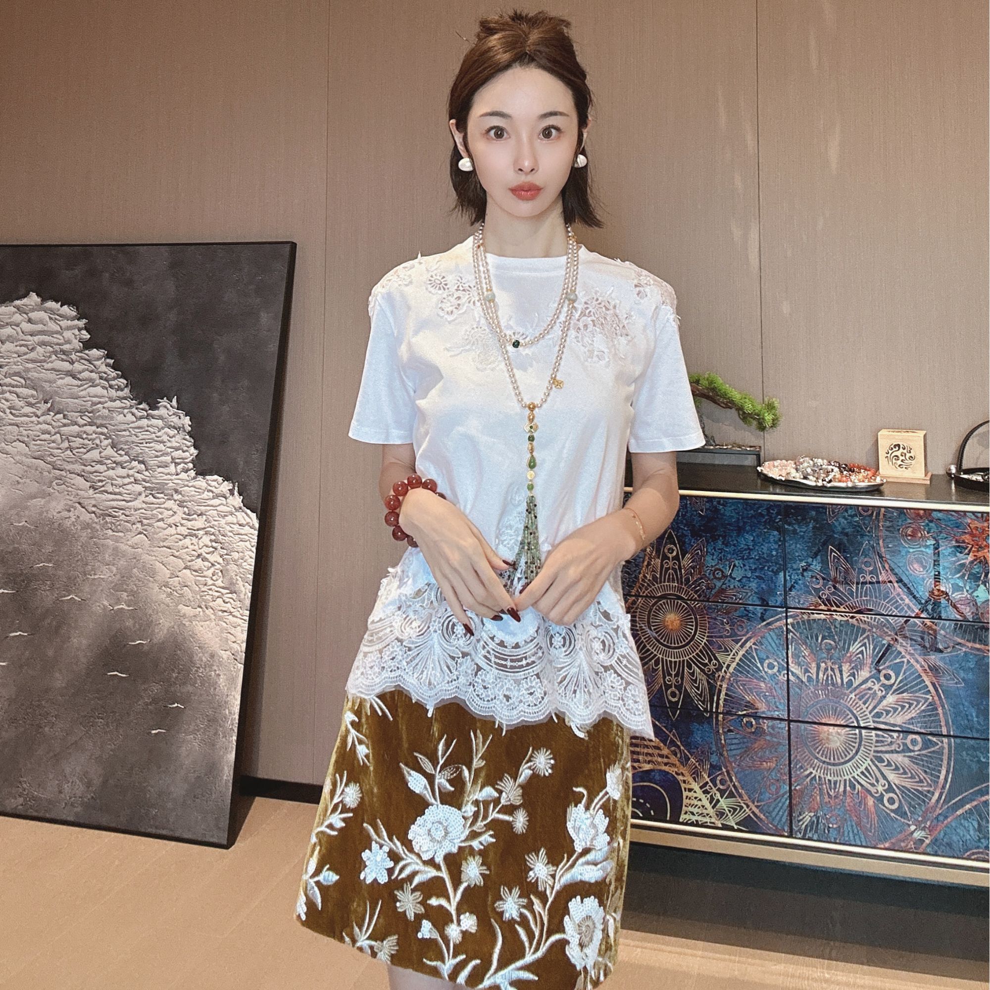 KK颜小新【微风拂柳】新中式国风气质休闲百搭显瘦舒适透气T恤