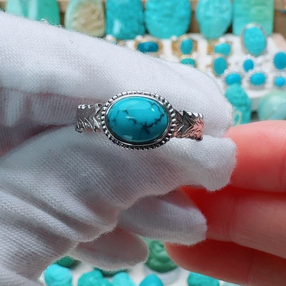 绿松石银S925镶嵌配饰