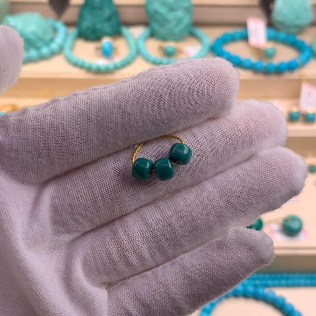 绿松石珠宝奇石未镶嵌6mm