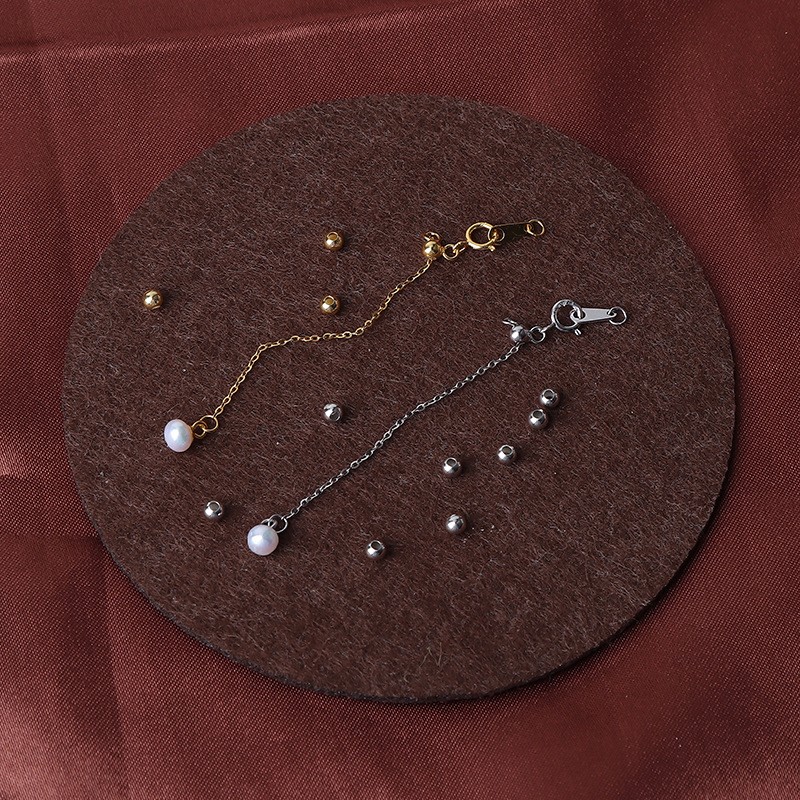 925银银制品 S925通体纯银珍珠抽拉项链扣头diy配件