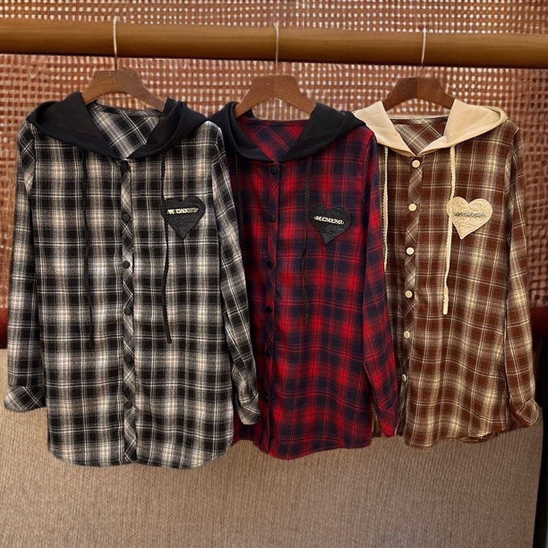 针丝缘2025春季新款3795-时尚休闲 格子衬衣