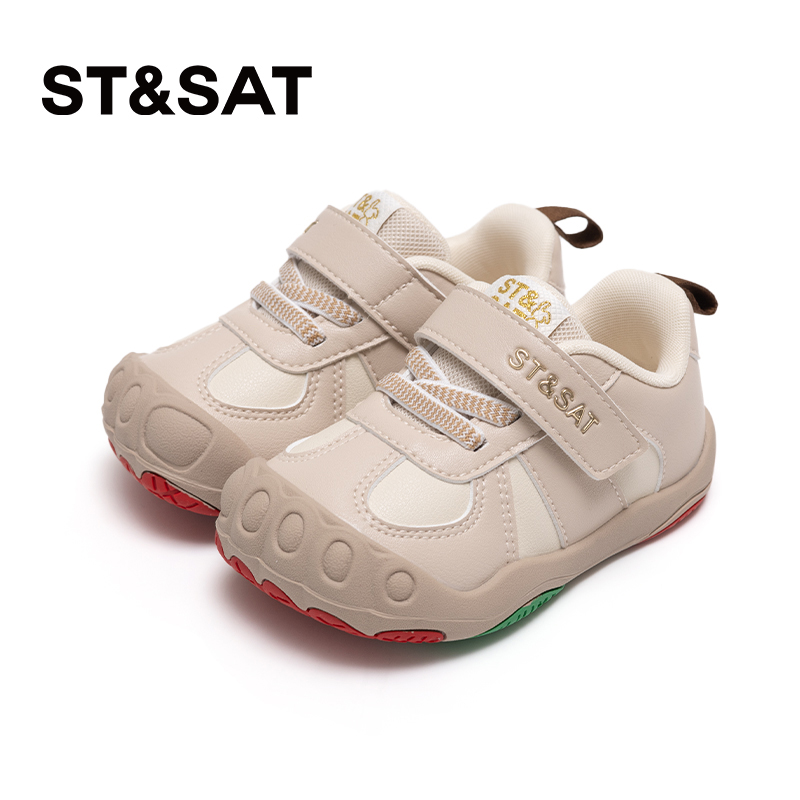 ST&SAT Kids男女宝学步鞋2025秋防水皮面机能鞋防滑鞋耐磨棉鞋