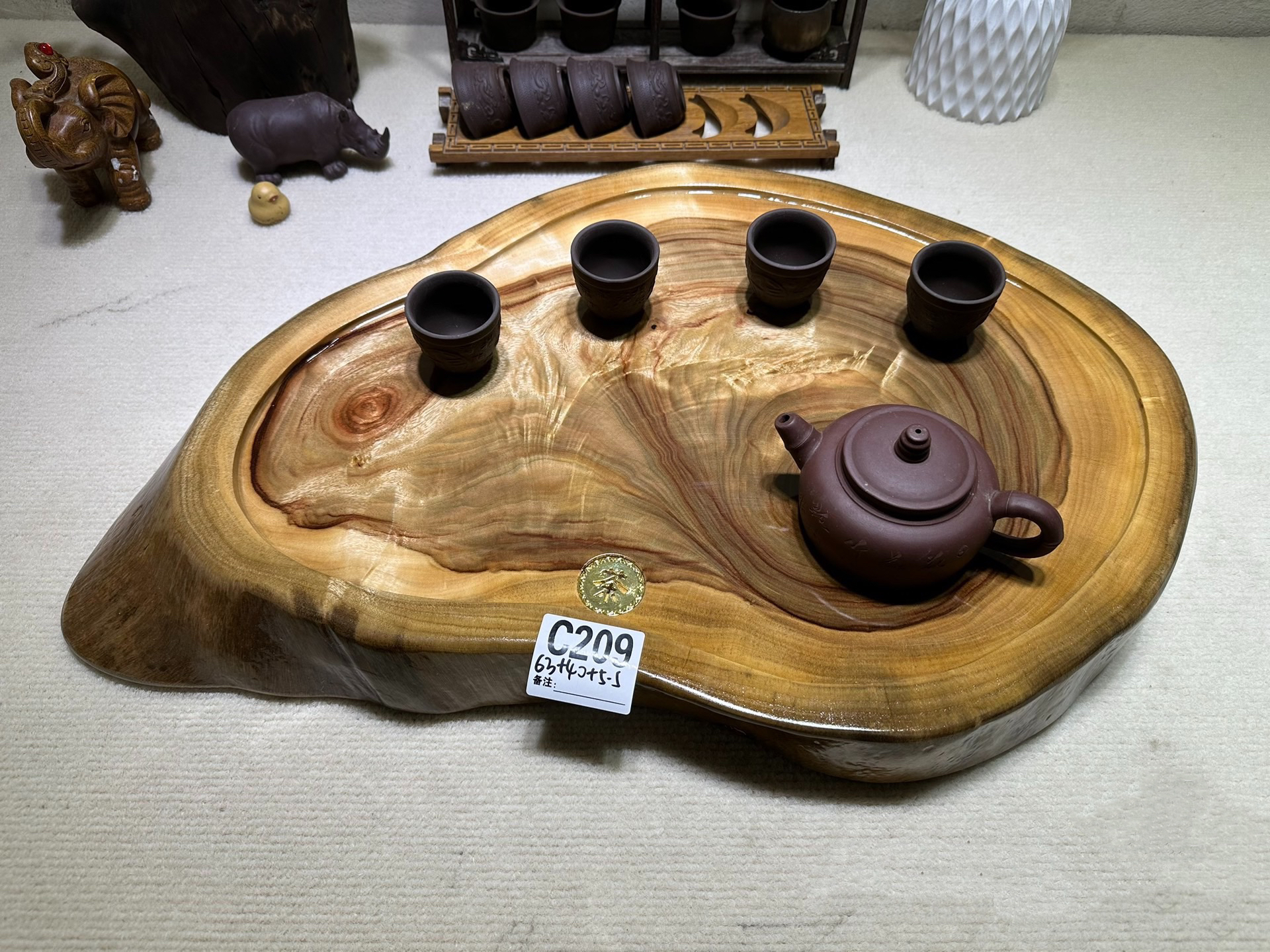 直播间一物一拍整块一体实木茶盘原木户外旅行一人独饮小茶台