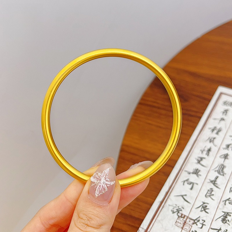 【矿金手工制作】  K4 素面哑光纯色素圈手镯新中式古法传承气