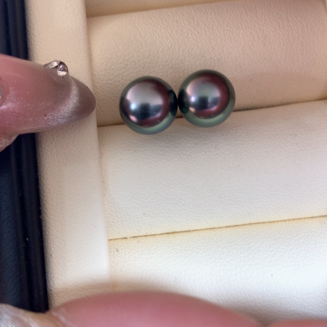 海水珍珠耳饰银S925镶嵌