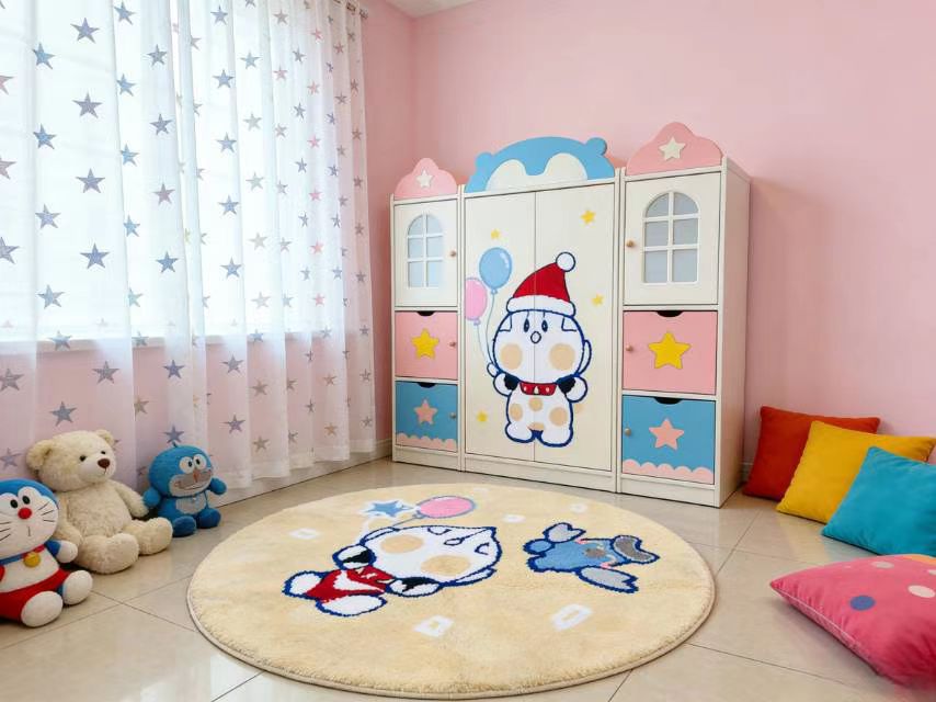 【上新】奥特曼100*100加厚卡通圆形地毯房卧室床边防滑地垫