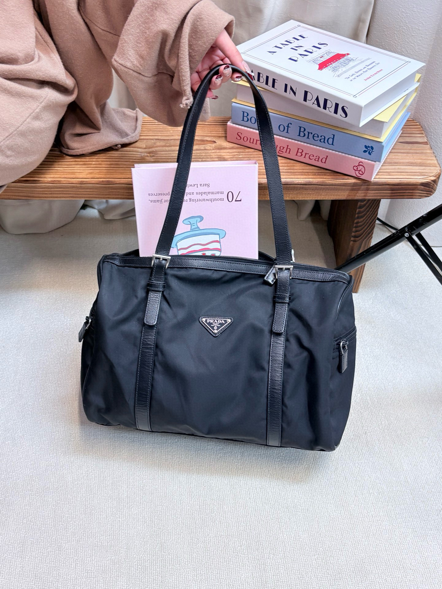 95新 Prada/普拉达 prada 黑色波士顿单肩包