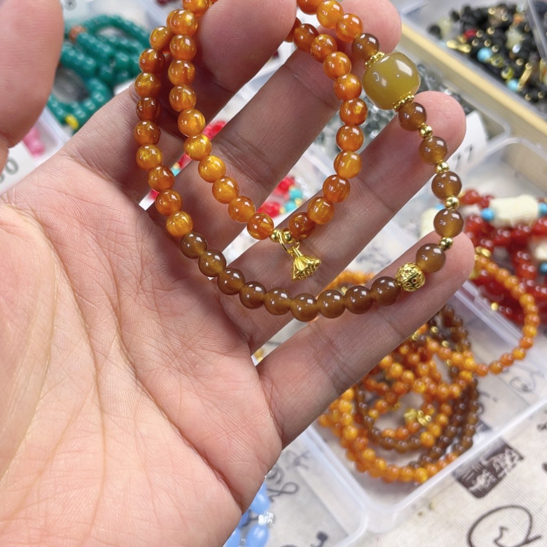 玛瑙手饰银S925镀金镶嵌