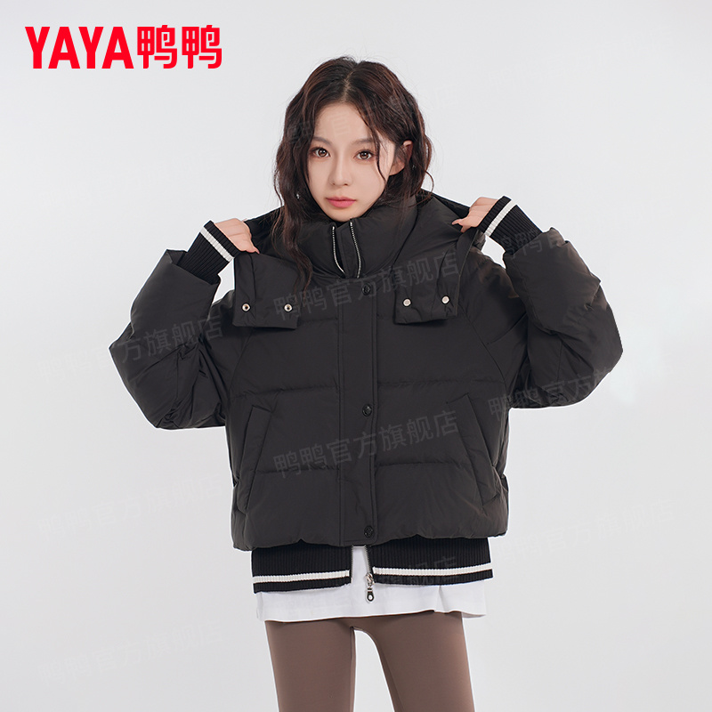 YAYA/鸭鸭羽绒服女短款时尚休闲风小个子简约百搭外套YE4B605465D