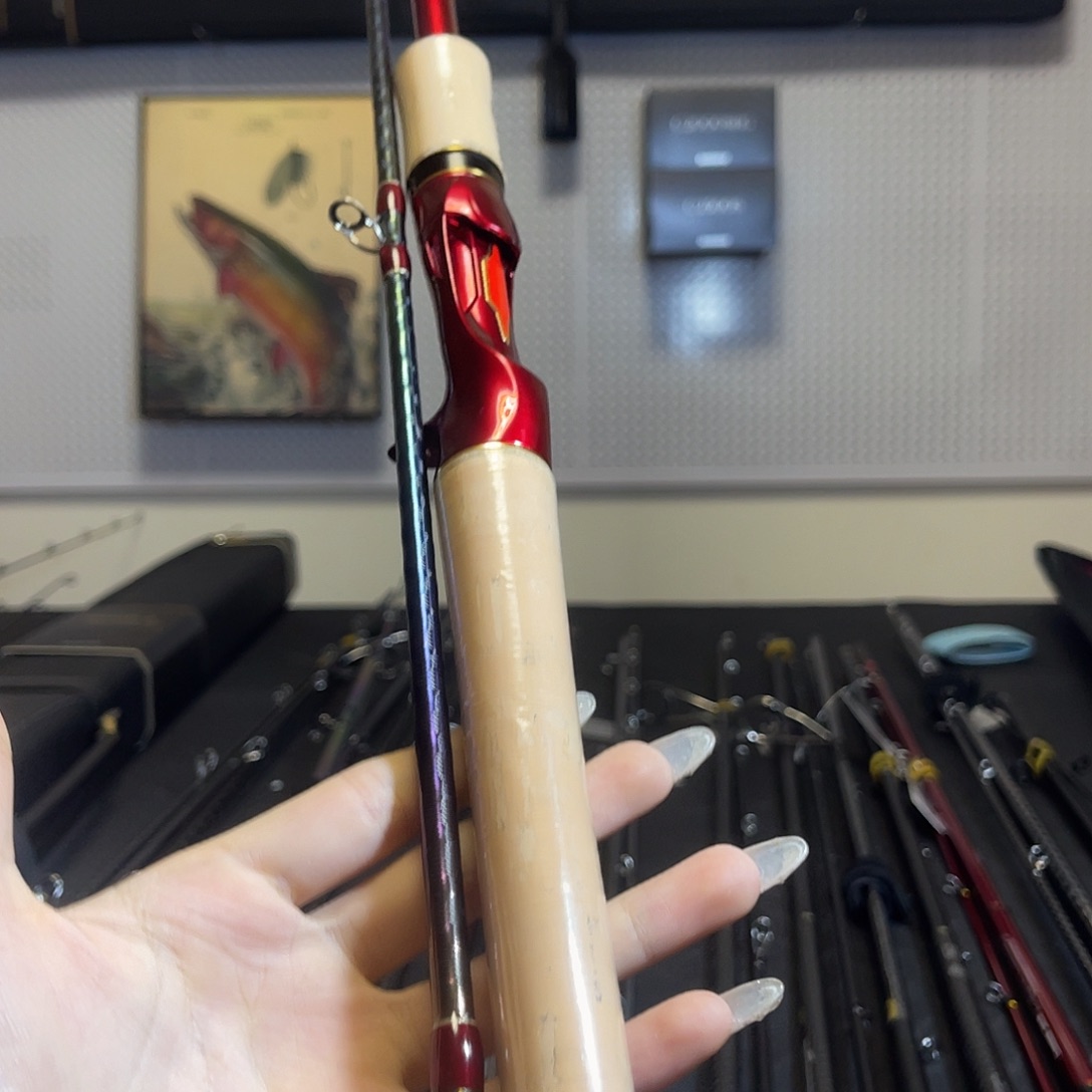 碳素3.8m秋雅路亚竿红沙