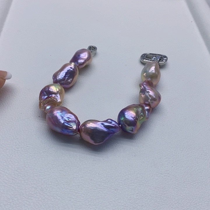 银S925镶嵌淡水珍珠耳饰大*思