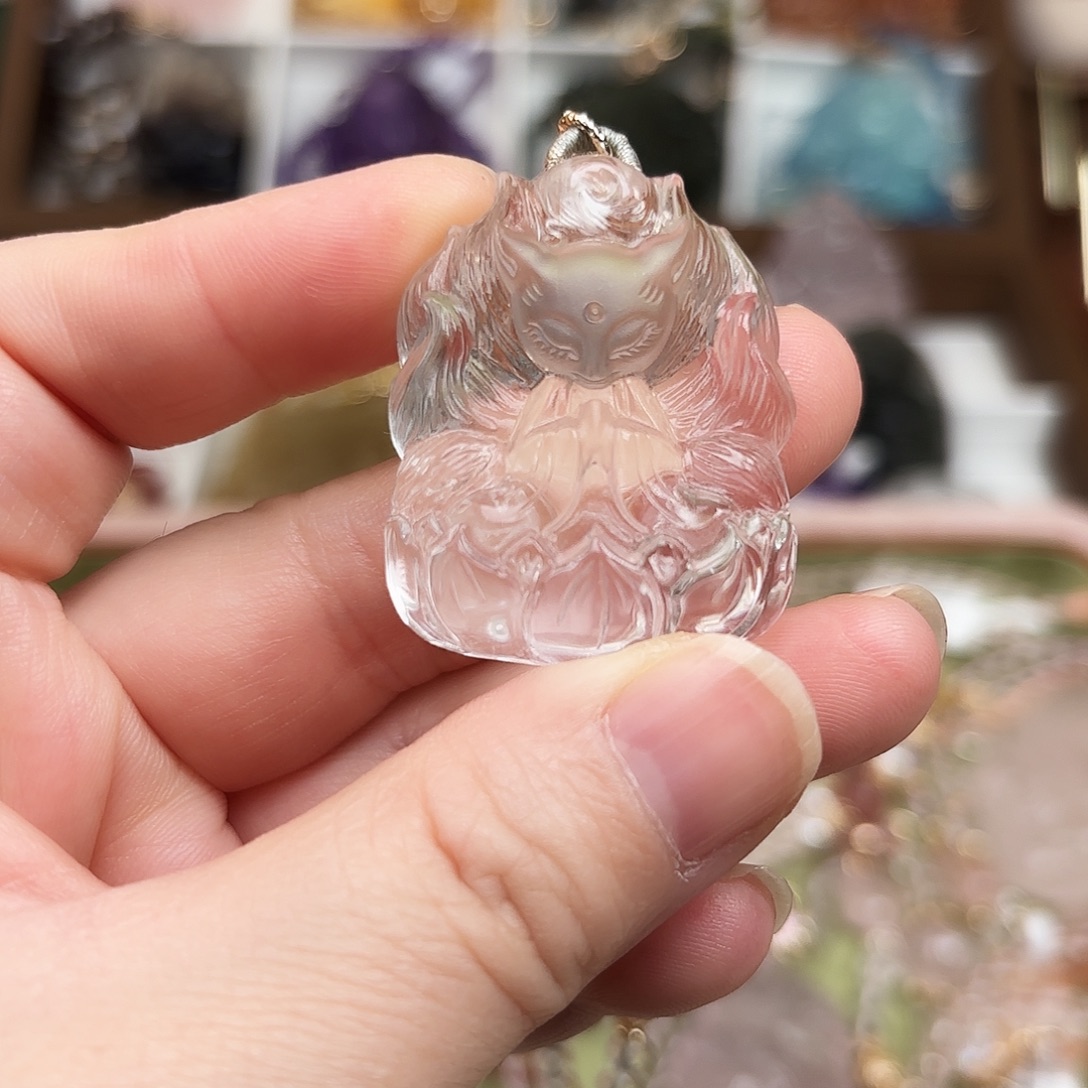 颈饰未镶嵌水晶白水晶娘娘狐