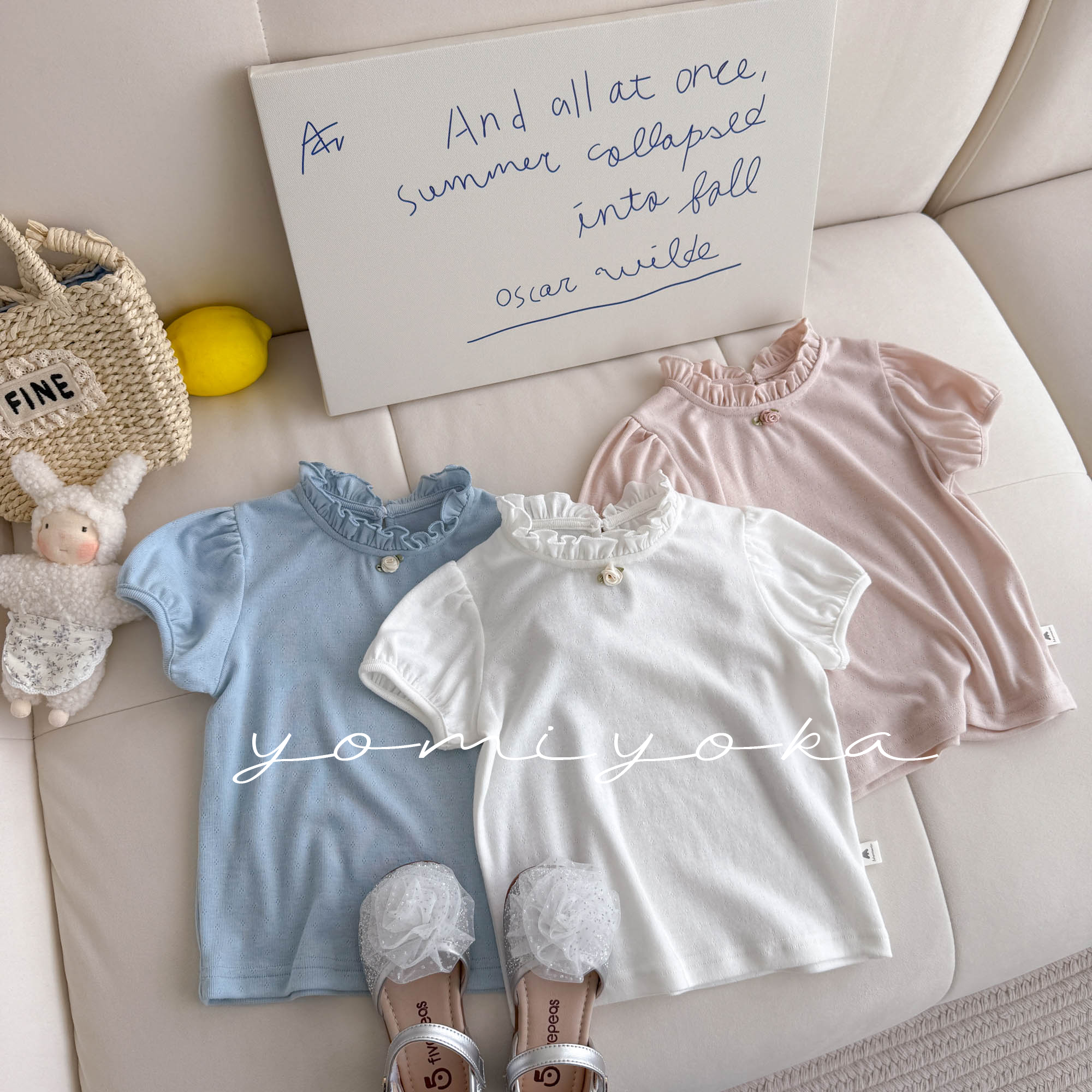 【现货】252-优米优卡-童装2025夏季新款花朵短袖上衣-252080