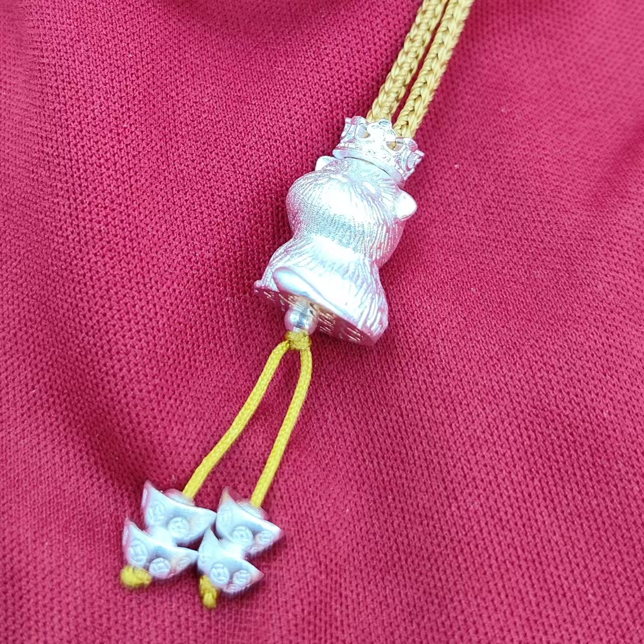 足银银制品  【佰万银庄】足银999 时尚百搭精致猫猫吊坠 XL333022