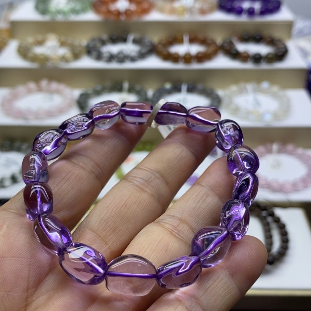 水晶手链未镶嵌巴西紫随形