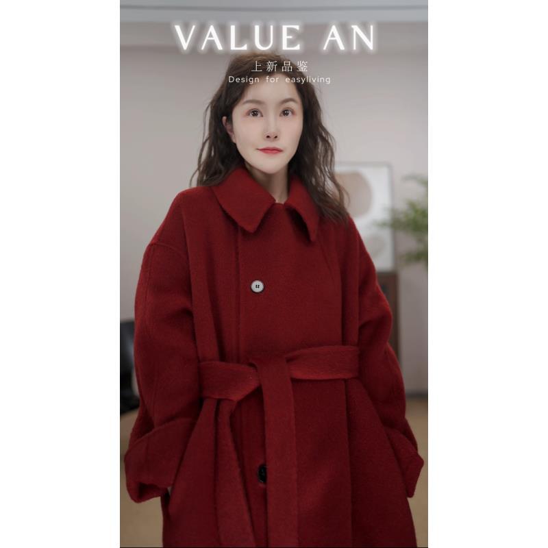 【小安老板】25325款牦牛绒高端气质韩系腰带设计款大衣