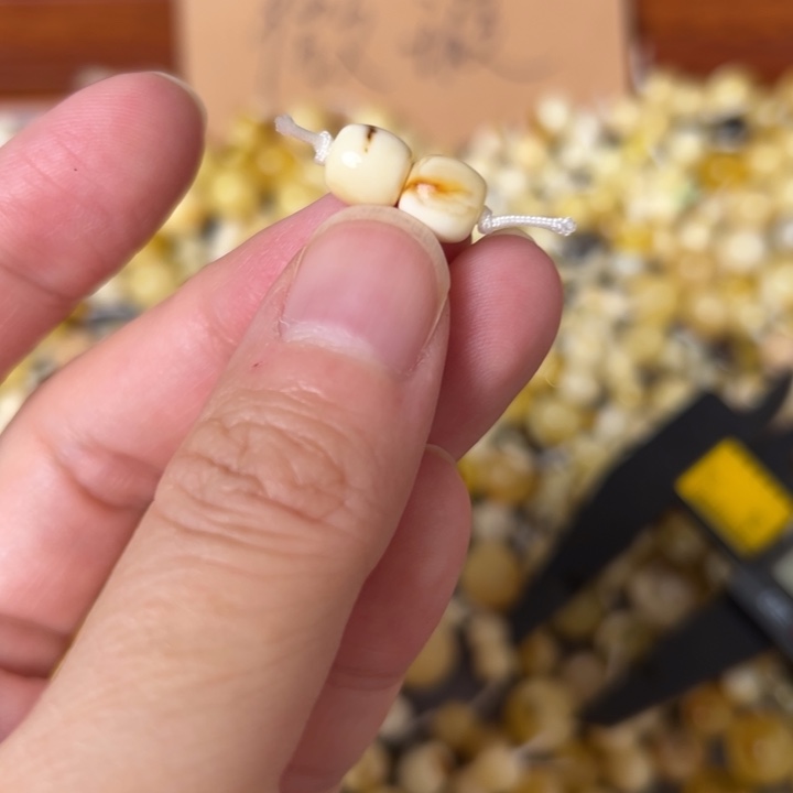蜜蜡未镶嵌裸石7mm一对