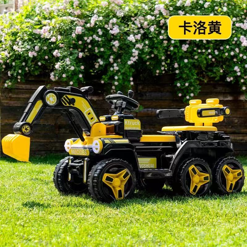 新款音乐儿童挖掘机挖土机遥控玩具滑行车可坐可骑行宝宝四轮礼物