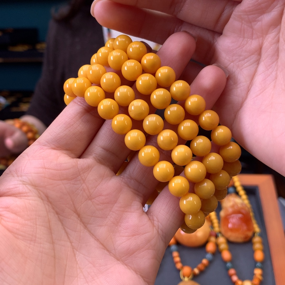 蜜蜡未镶嵌手串多样性发一