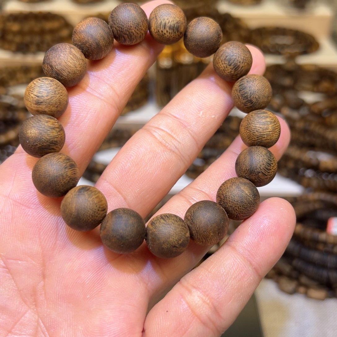 沉香沉香碎屑云*奇楠沉香13mm单圈圆珠多样发一