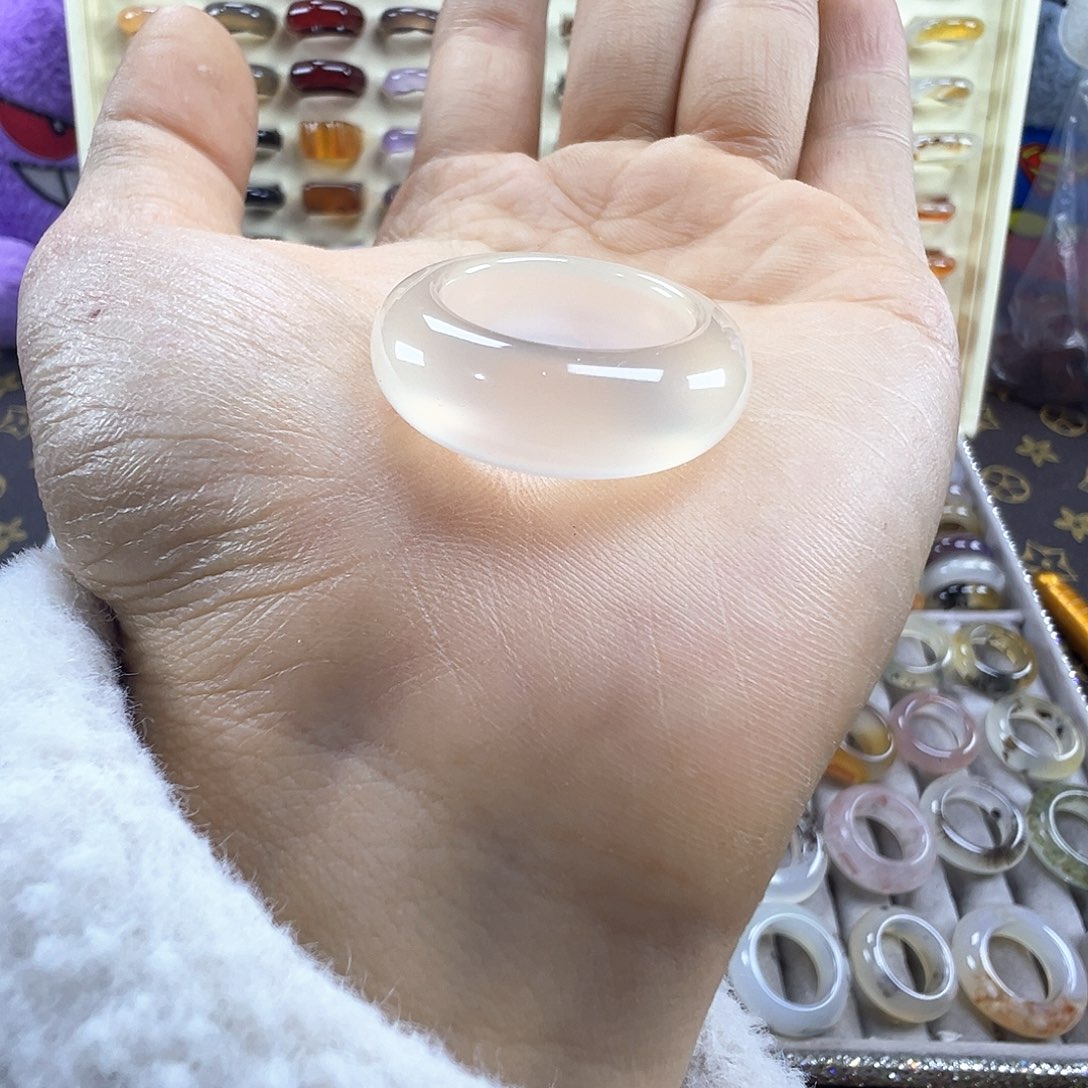 玛瑙/玉髓未镶嵌戒指A10不退换18港18