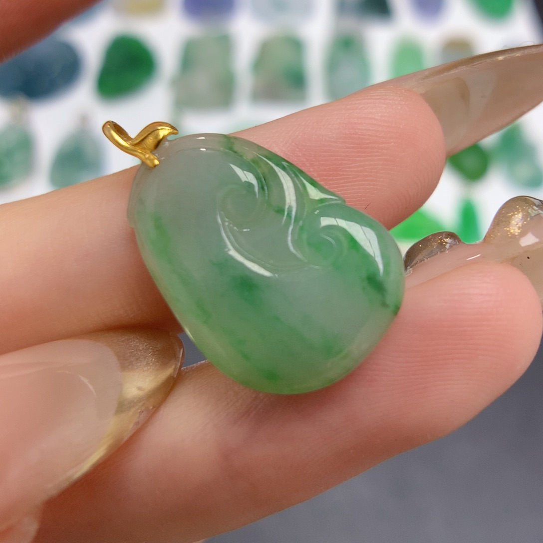 翡翠颈饰18K金镶嵌8888888888888888