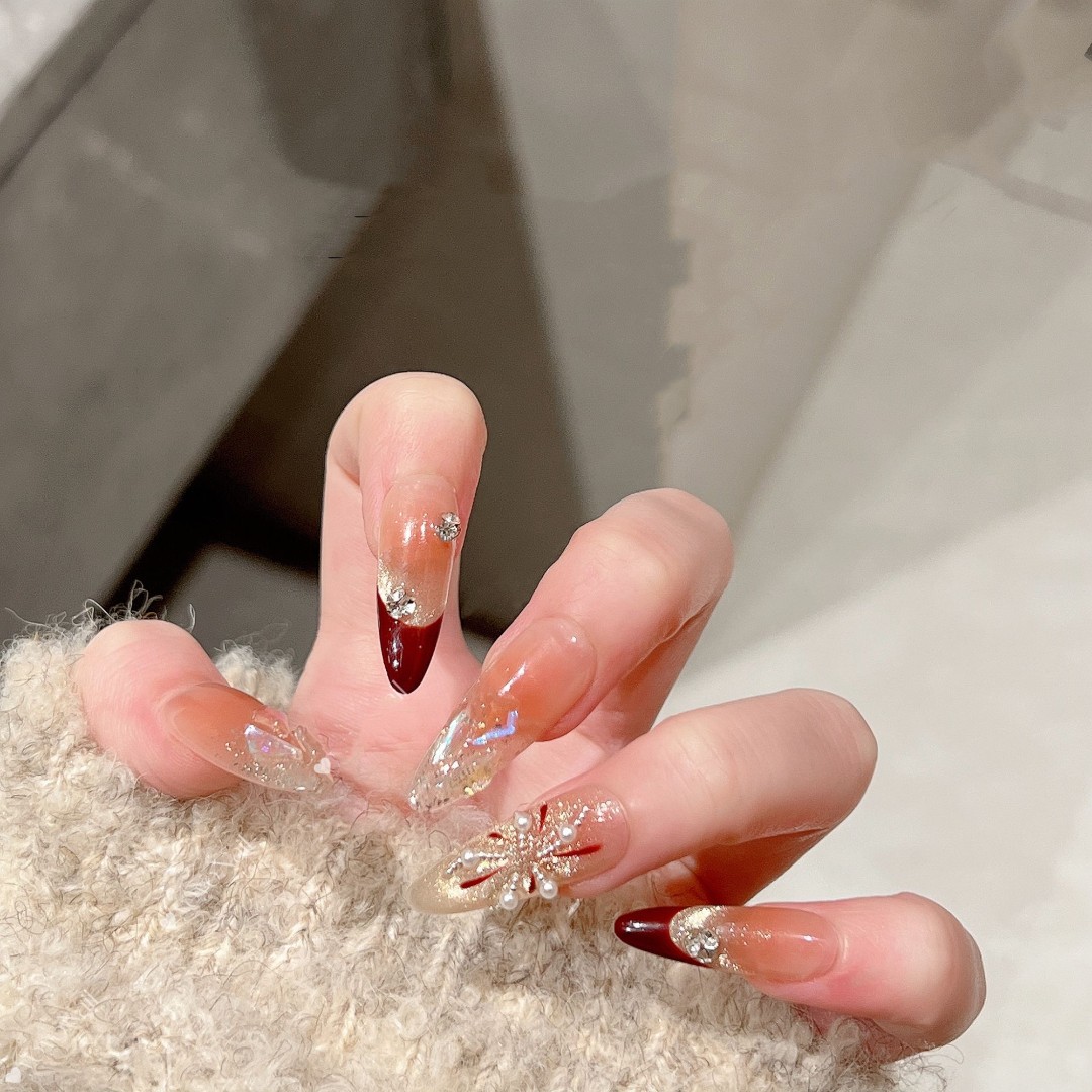 【繁星烟花】新款纯手工穿戴甲轻奢穿戴美甲贴短款显白百搭