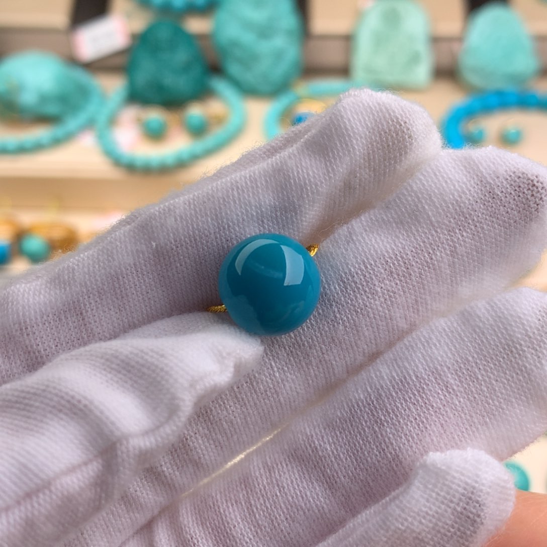 绿松石珠宝奇石未镶嵌11.8mm