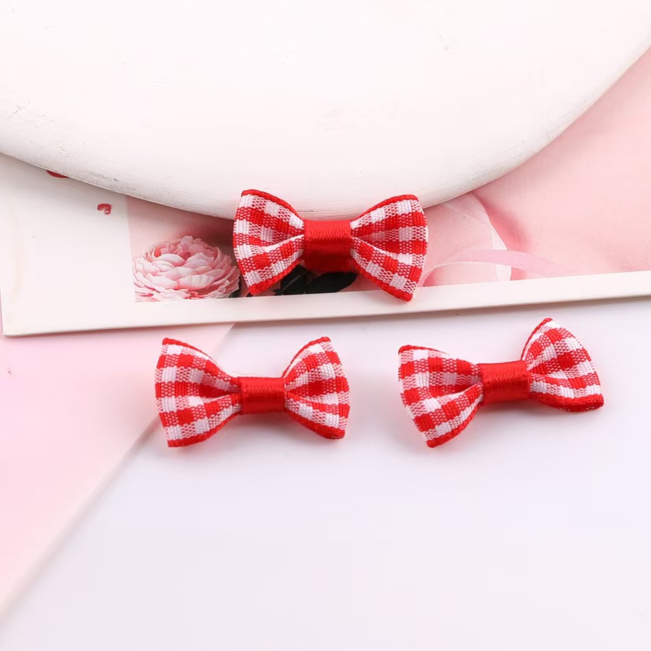 【好家】织带格子布艺蝴蝶结配饰手工diy发箍发夹饰品玩偶领结配件