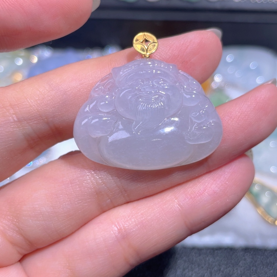 颈饰18K金镶嵌翡翠翡翠