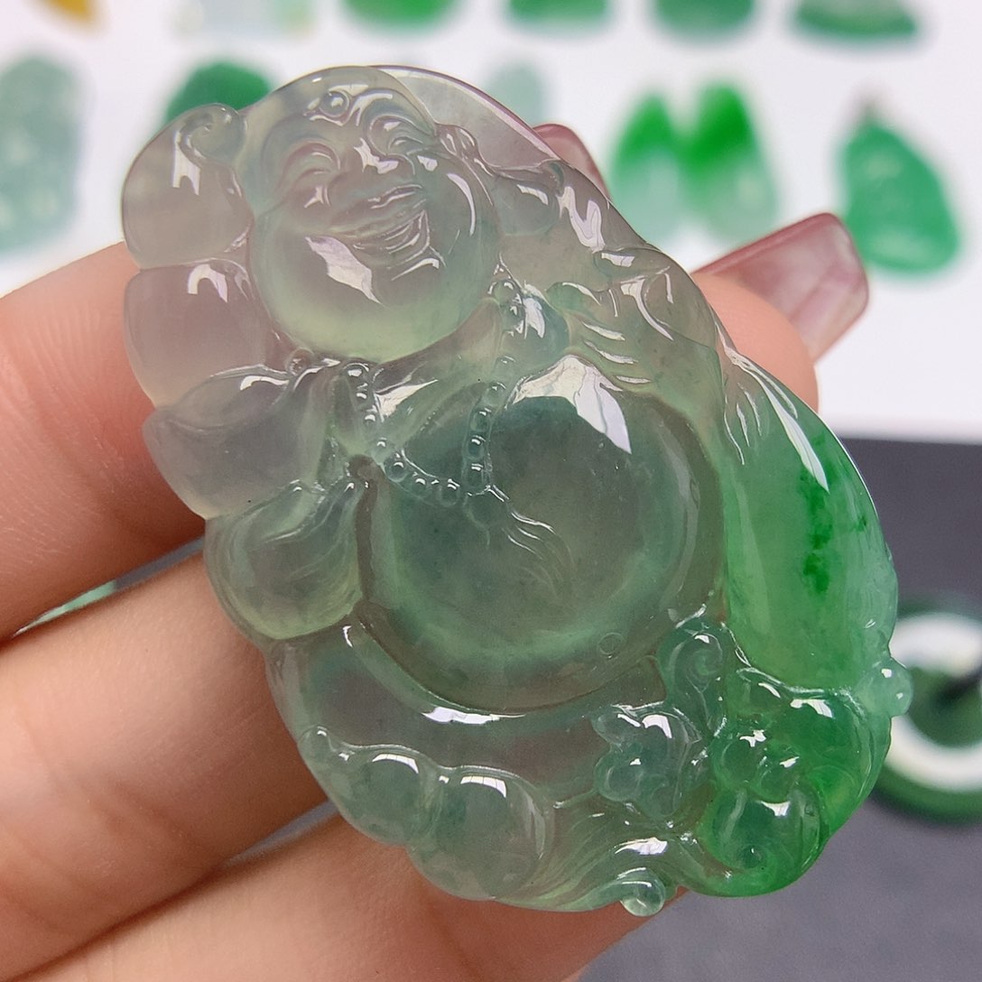 翡翠颈饰未镶嵌逍遥佛