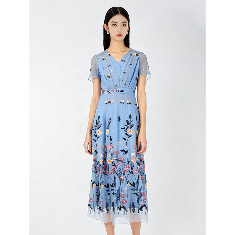  妈妈气质休闲连衣裙春夏新款时尚裙子 欧3140P