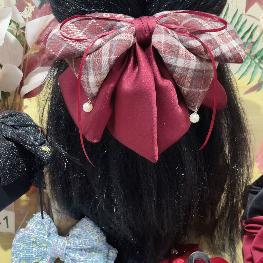 皮质铁合金蝴蝶结发夹