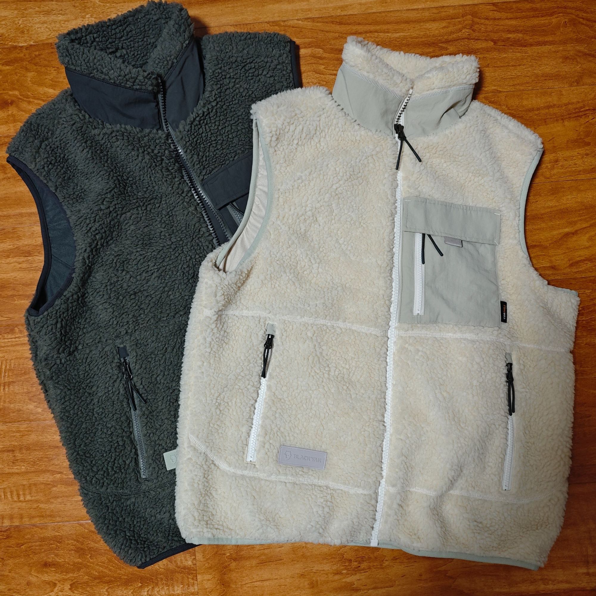 BLYA男户外仿羊羔绒背心保暖抓绒马甲秋冬百搭毛绒马夹潮流加绒