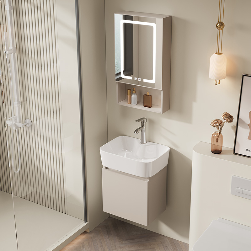 弧形加厚蜂窝铝小户型一体洗手盆柜组合卫生间洗漱台