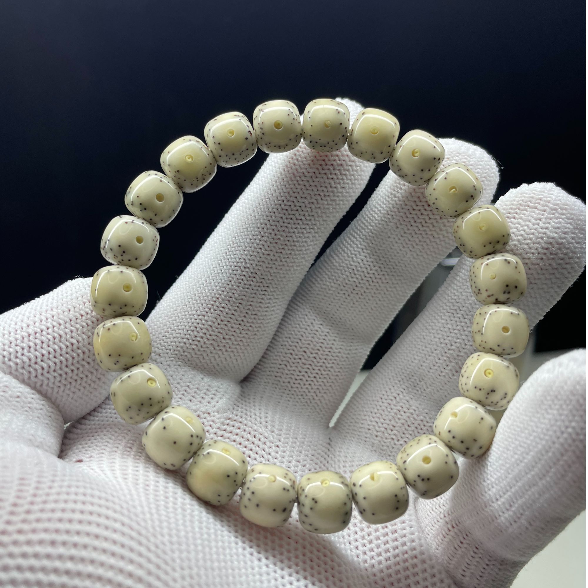 星月菩提10*9骨瓷白通体留白牛毛稀星