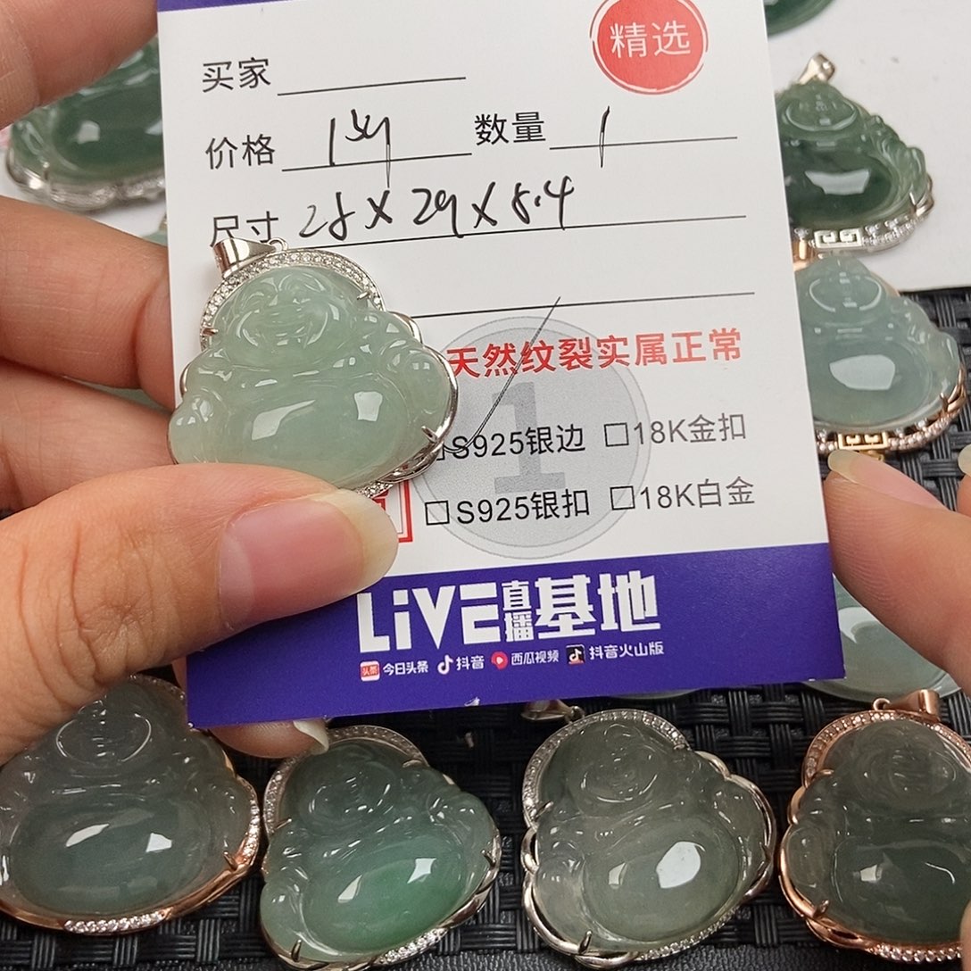 翡翠银S925镶嵌颈饰