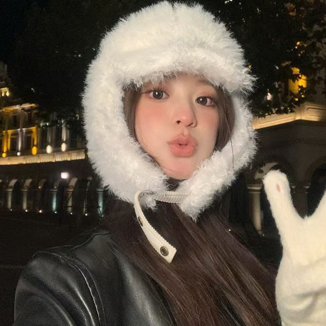 韩系秋冬毛绒护耳雷锋帽子女加厚保暖滑雪防风防寒百搭骑行飞行帽