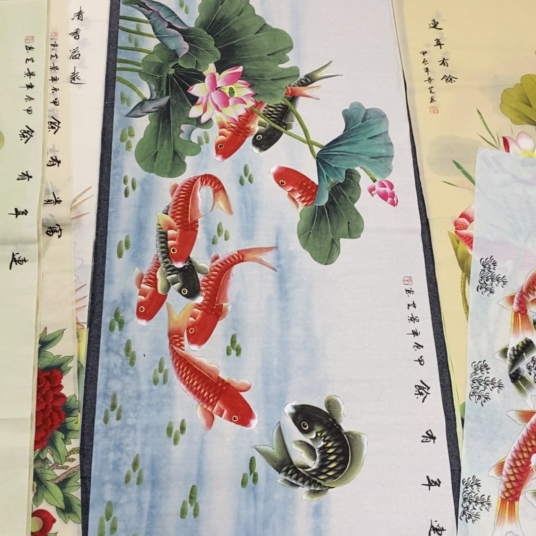 国画尺寸140✖️70四尺工笔手绘国画