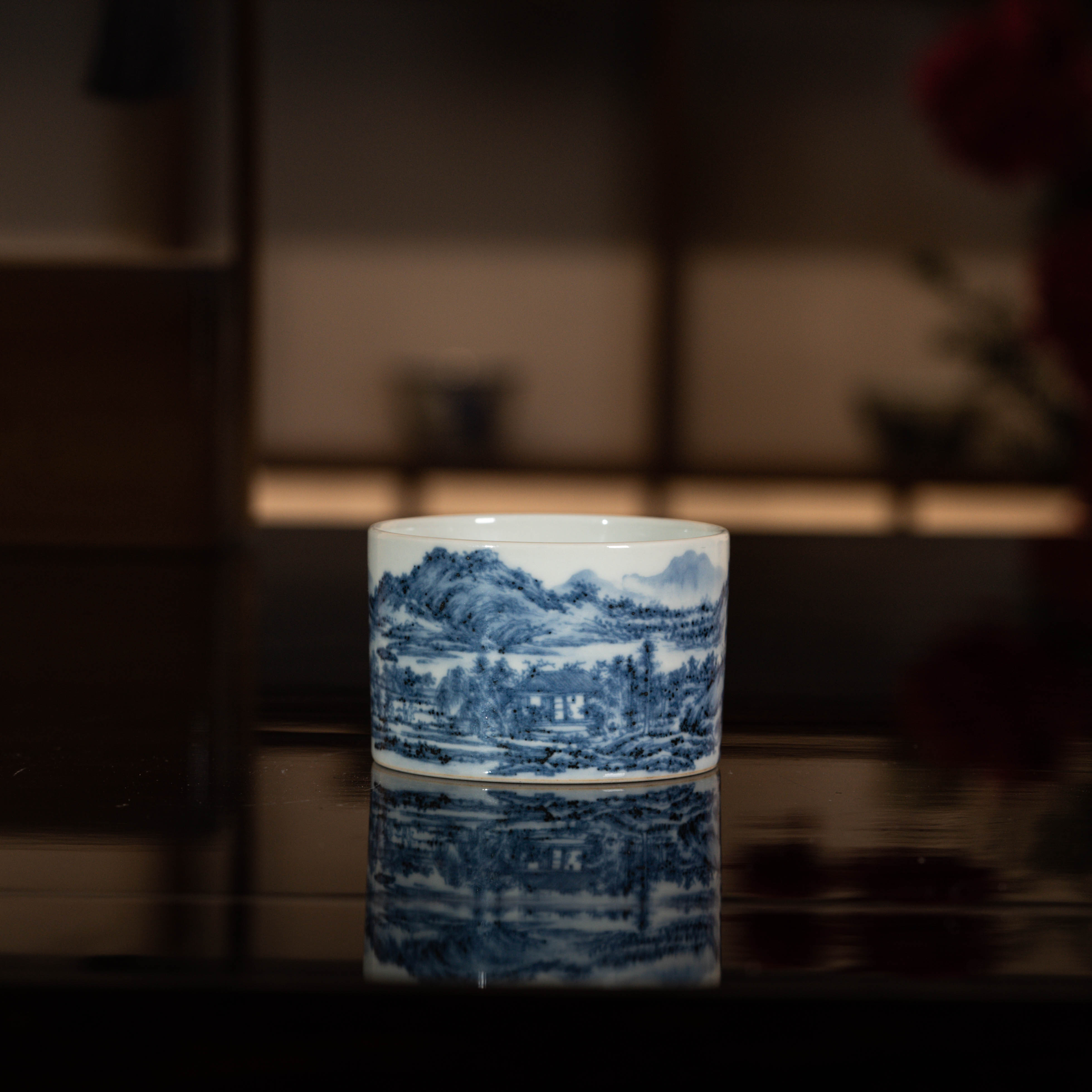 【搏泥幻化】山水直口杯 瓷器茶周边