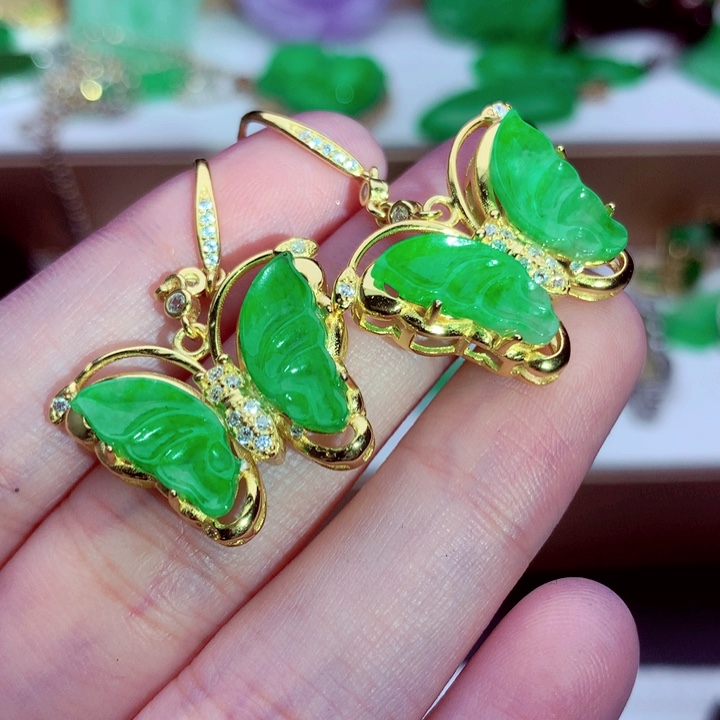 翡翠未镶嵌耳饰耳饰