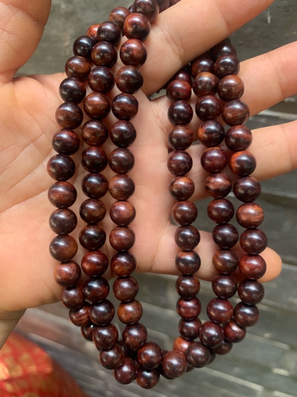 紫油梨圆珠0.8的手串念珠两用高端文玩收藏佳品