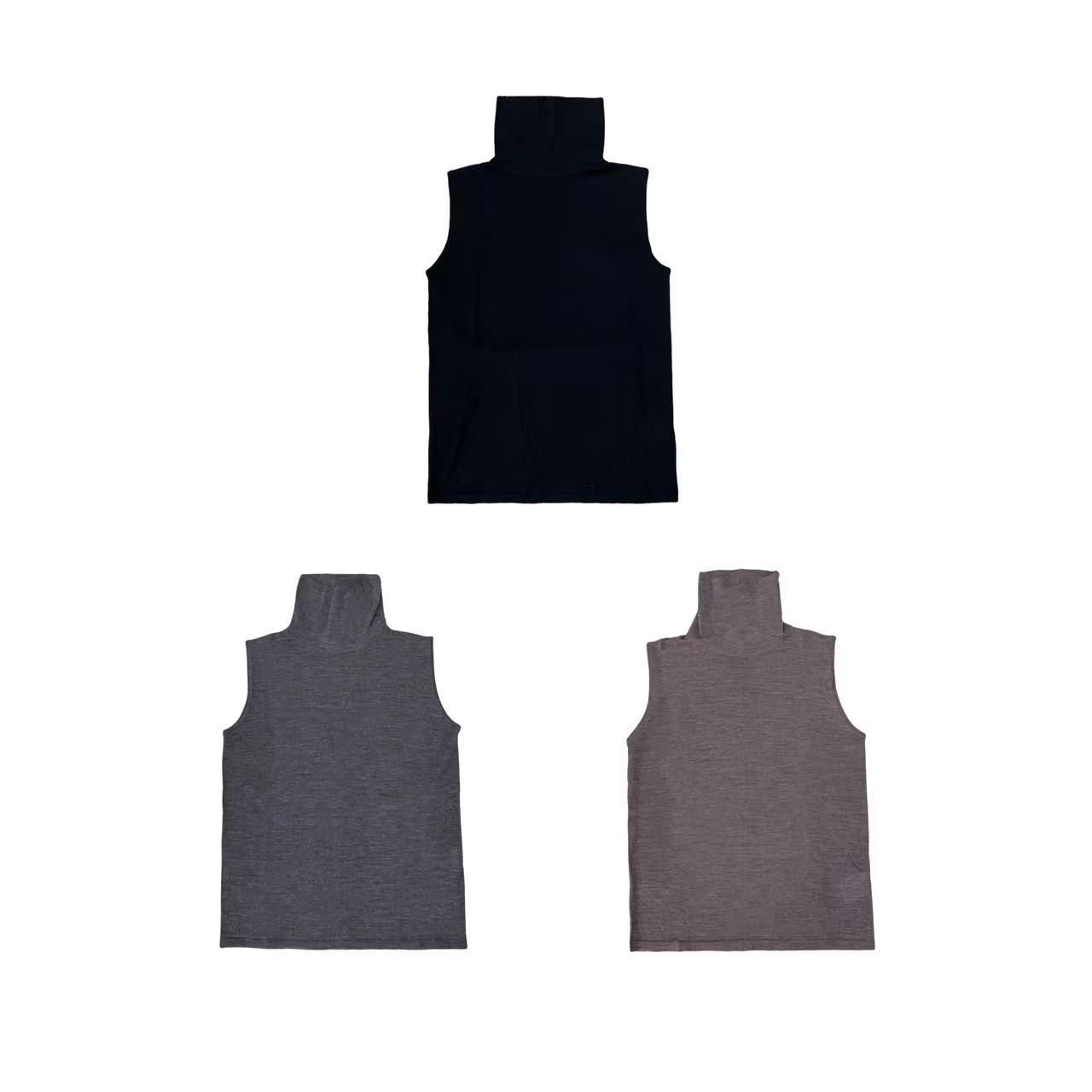 女装；3268高领薄款无袖上衣