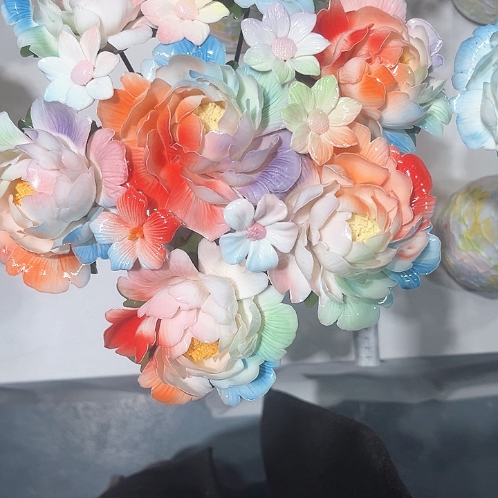 正品直发手工陶瓷花花