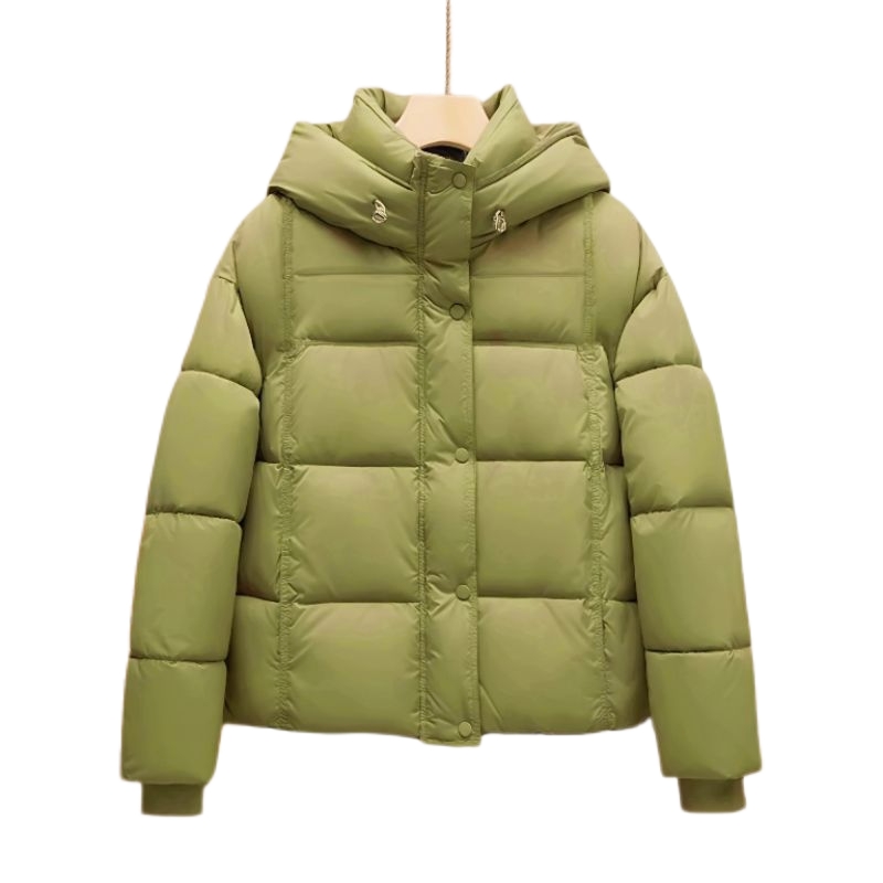 女保暖短款棉衣米灰服秋冬加厚冬季棉服2025新款