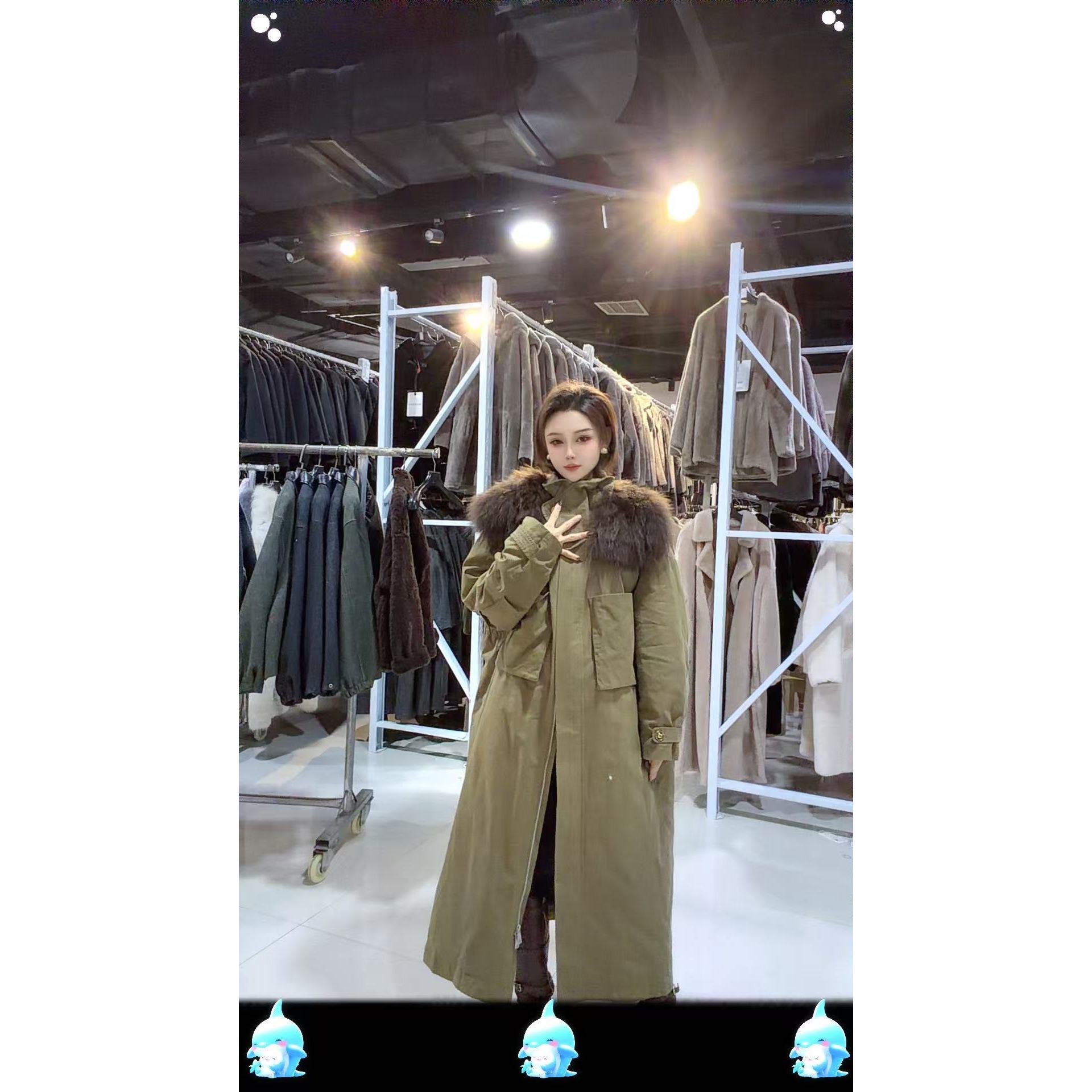 HERDERS 长款貉子毛领质感百搭女款鹅绒服 257693