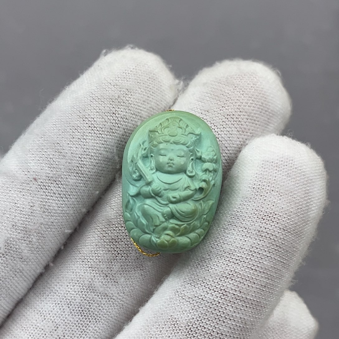 绿松石未镶嵌文殊菩萨编号20